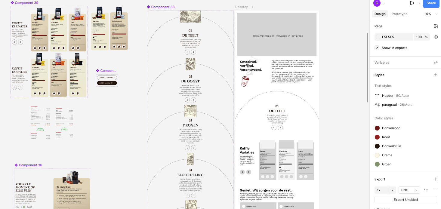 Prototyping in Figma, met interactieve verbindingslijnen tussen ontwerpframes